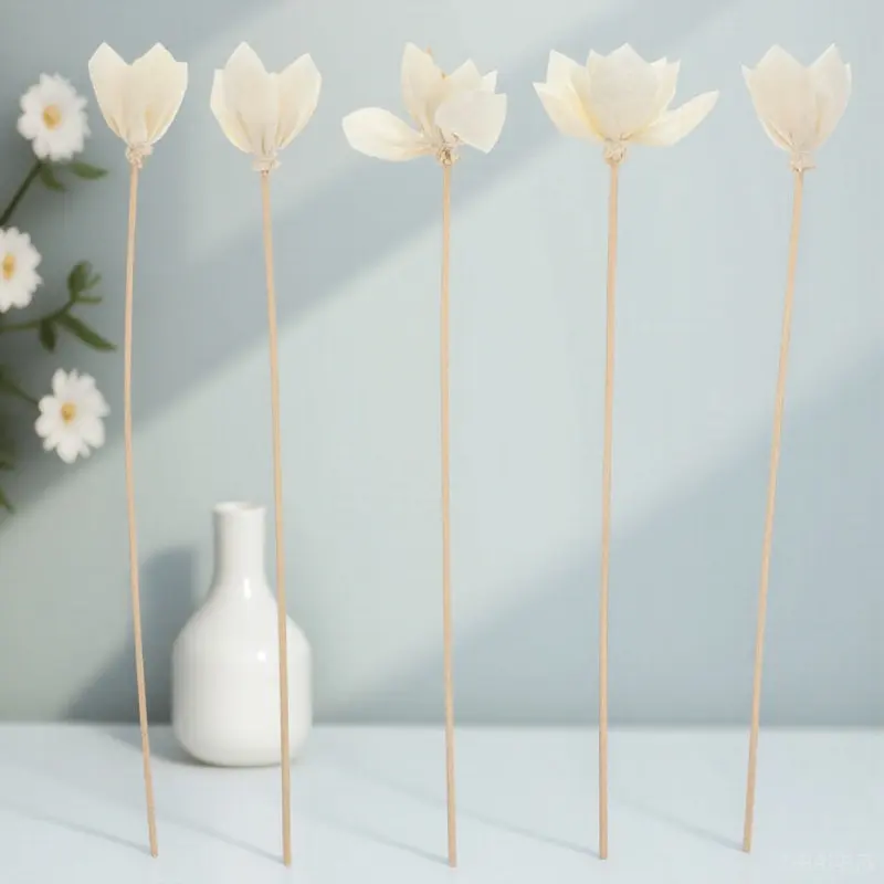 

5Pcs Aromatherapy Rattan Flower Sticks Essential Oil Diffuser Accessories Home Bedroom Bathroom Kitchen Living Room Fragrance