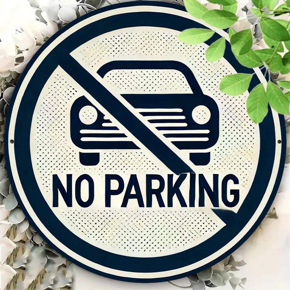 Letrero de aluminio redondo Vintage "No Parking Here", decoración artística de pared de Metal Retro de 7,8x7,8 pulgadas para el hogar, garaje, Bar, cafetería, 1 ud.