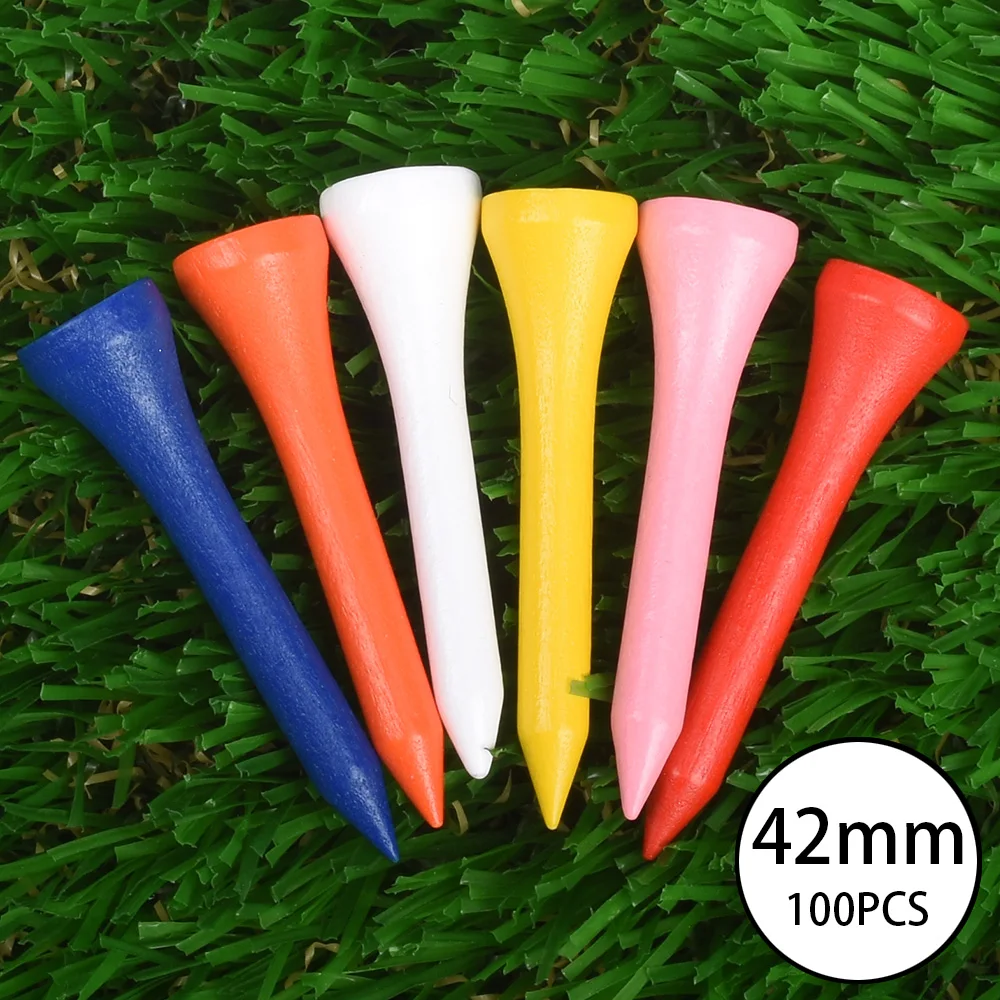 100Pcs Golf Wood Tees colore misto Golf Tee forniture in legno accessori