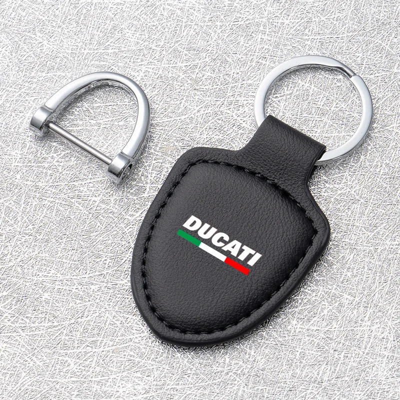 

Fashion Moto Keychain Ring Vintage Leather Zinc Alloy Key Chain for Ducati Monster 696 950 821 Diavel V4 V2 Scrambler Accessory