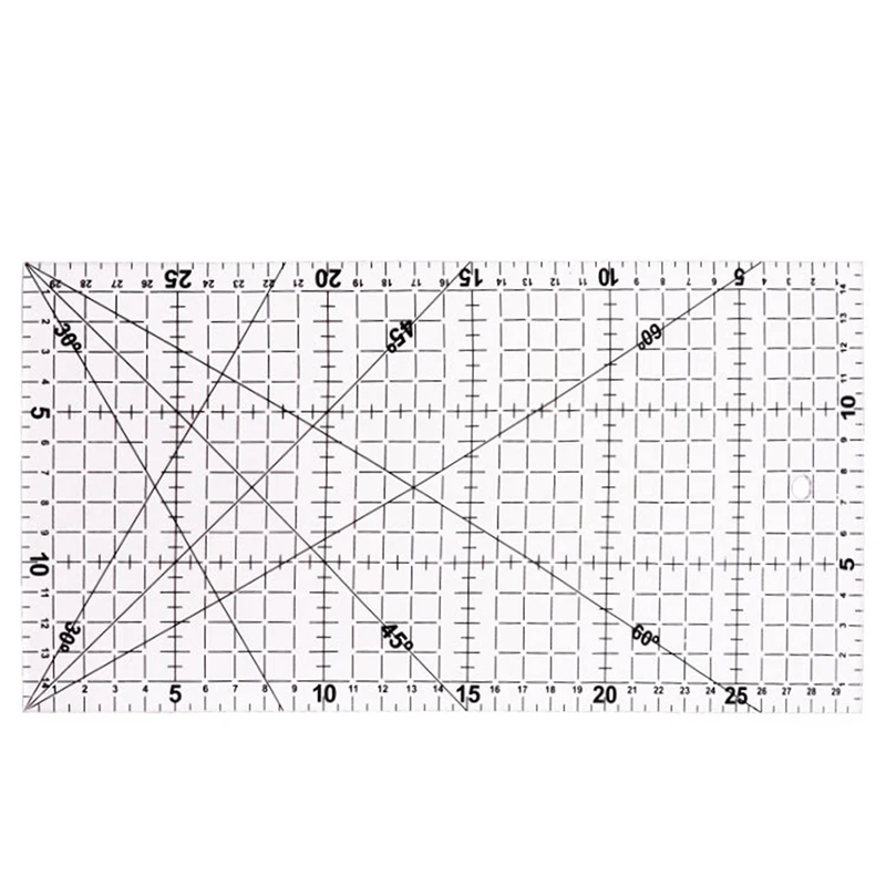 패치워크 눈금자 퀼팅 도구, 고급 아크릴 소재, 투명 눈금자 체중계 학교 용품, 30x15 cm