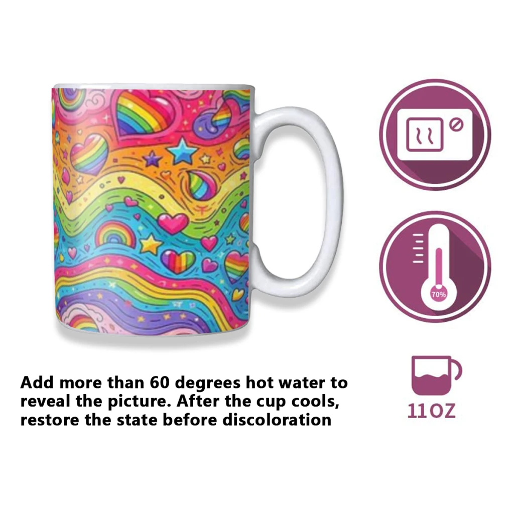 Rainbow LGBT Pride Coffee Mugs Cup Color Changed Mug Heat Sensitive Tea Cup Coffee Mug Gift Mug Drop Shipping