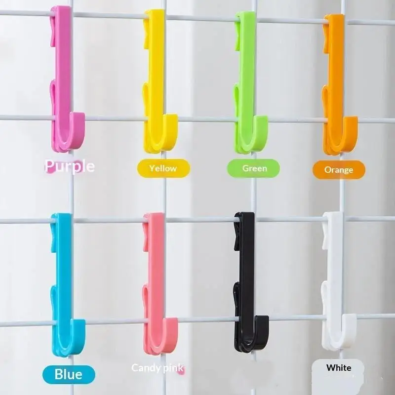 1Pc Plastic Mesh Grid Display Hook Wire Rack Hooks Kindergarten Exhibition Wall Organizer Modern Simple Style Single Clip Hook