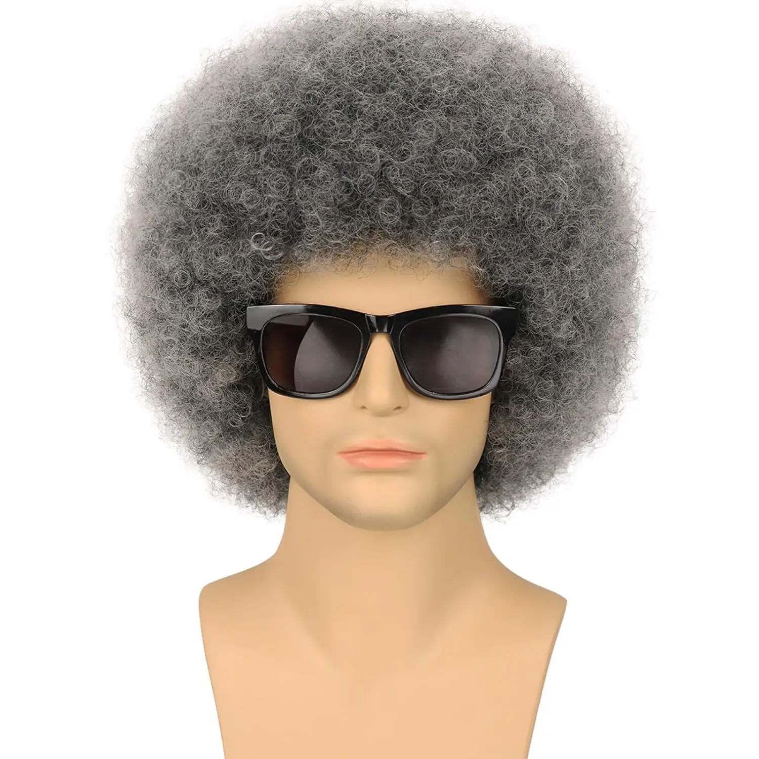 Synthetische 6-farbige 70er-Jahre-Rock-Punk-Afro-Perücken – synthetisches lockiges Haar, stilvolles Design, perfekt für Halloween-Cosplay für Herren/Damen – Detail 4
