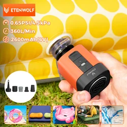 ETENWOLF Air 3 Electric Air Pump 2600mAh Battery & Light Portable Camping Pump for Air Mattress Sleeping Pads Pool Floats