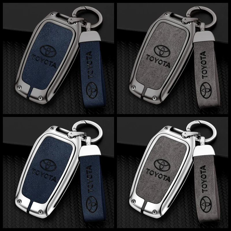 Car Key Case Cover Shell For Toyota Land Cruiser 200 Prado Crown Yaris Cross Hilux Innova Fortuner Camry Alphard PREVIA Vellfire