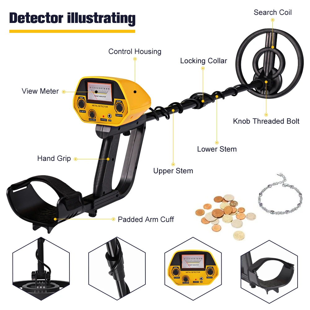 

Professional Metal Detector Under Ground MD-5090 Outdoor IP68 Waterproof Treasures Gold Detectos Finders For Adults And Children