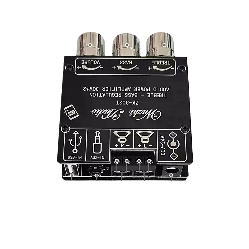 ZK-302T Bluetooth Digital Amplifier Board Module 2.0 Stereo Dual Channels 30W + 30W with Bass and Treble Control
