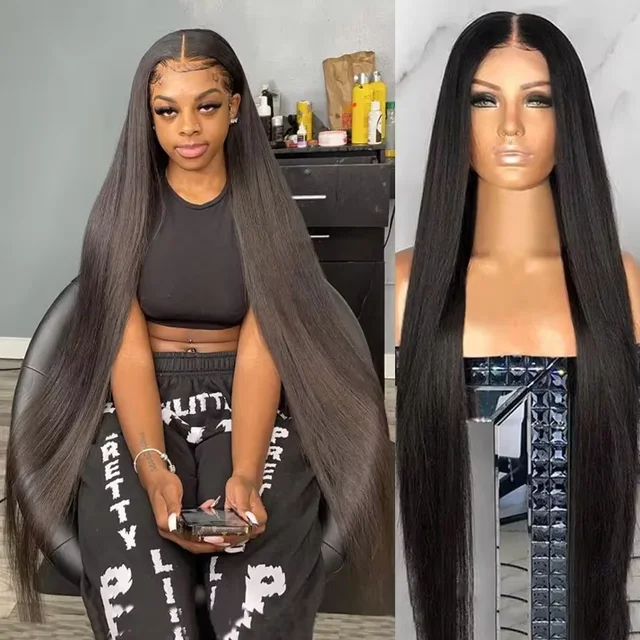 30 40 Inch Straight HD Lace Front Wig Brazilian Cheap Frontal pre plucked Bob Wigs For Women Choice Human Hair 250 Density AliExpress 200165144