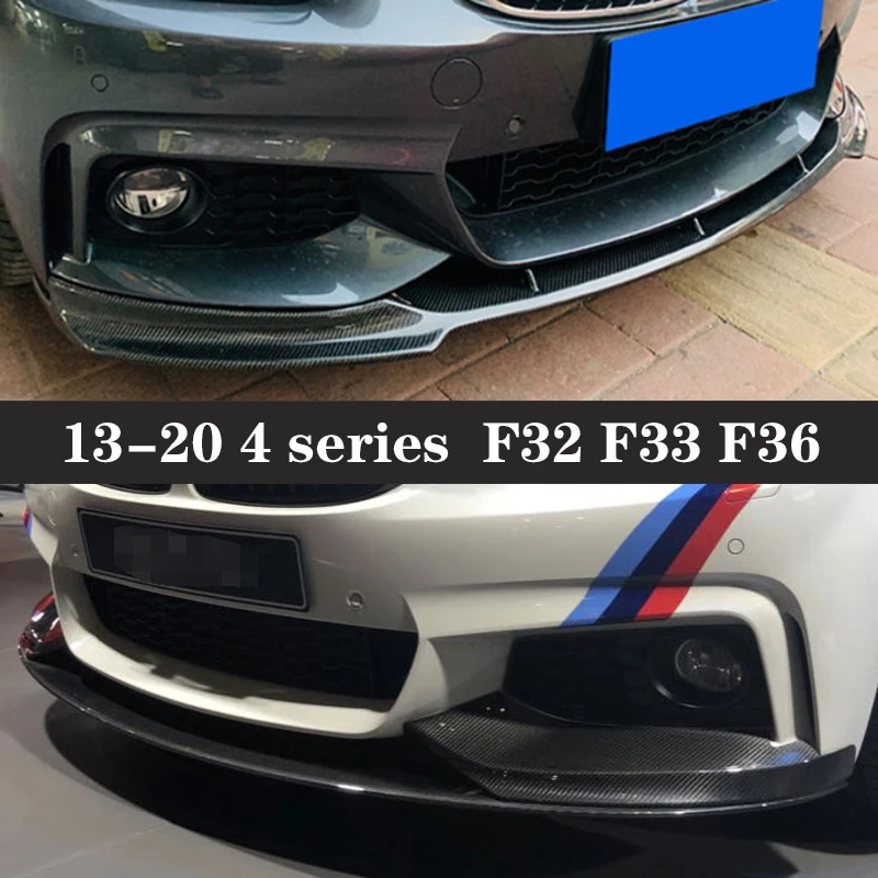 Carbon Fiber Car Front Bumper Lip Front lip For BMW 4 Series F32 F33 F36 420i 430i M Sports Front Diffuser Chin Spoiler Body Kit