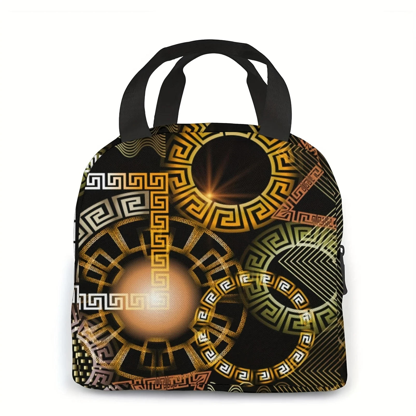 

1pc Abstract Geometric Shapes Lunch Bag Insulated Lunch Box Reusable Meal Prep Cooler Lunch Tote for Women Men