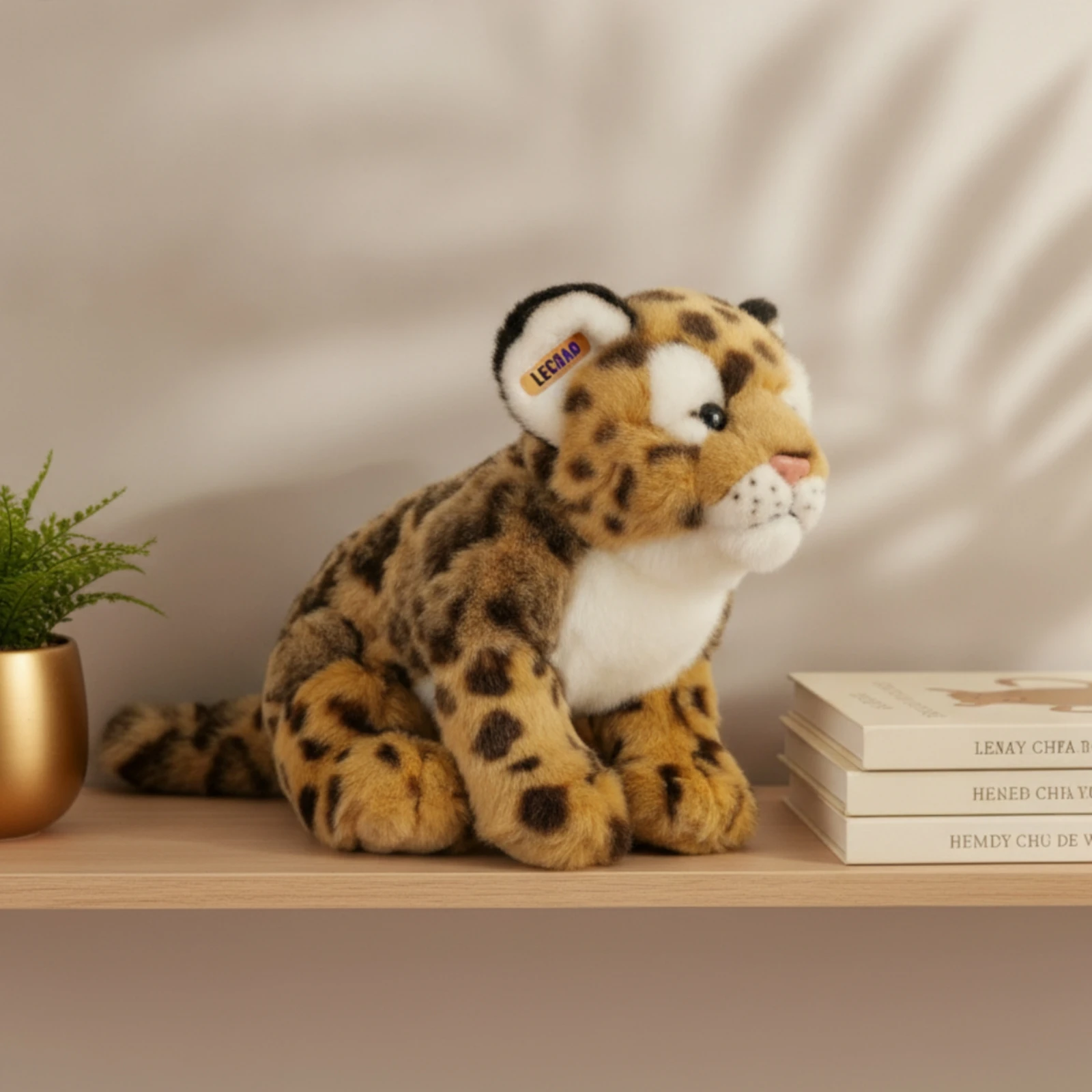 Leopard Cub Stuffed Animal Spotted Stuffed Toy Leopard Cub Huggable Cute for Children, Playroom, Nursery