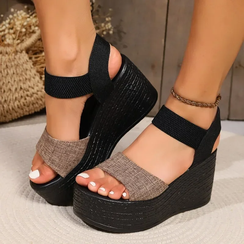 

Sandals for Women's Foreign Trade in Large Size, New Summer Style Sponge Cake Wedge Heel Thick Sole Sandals, Waterproof Platform