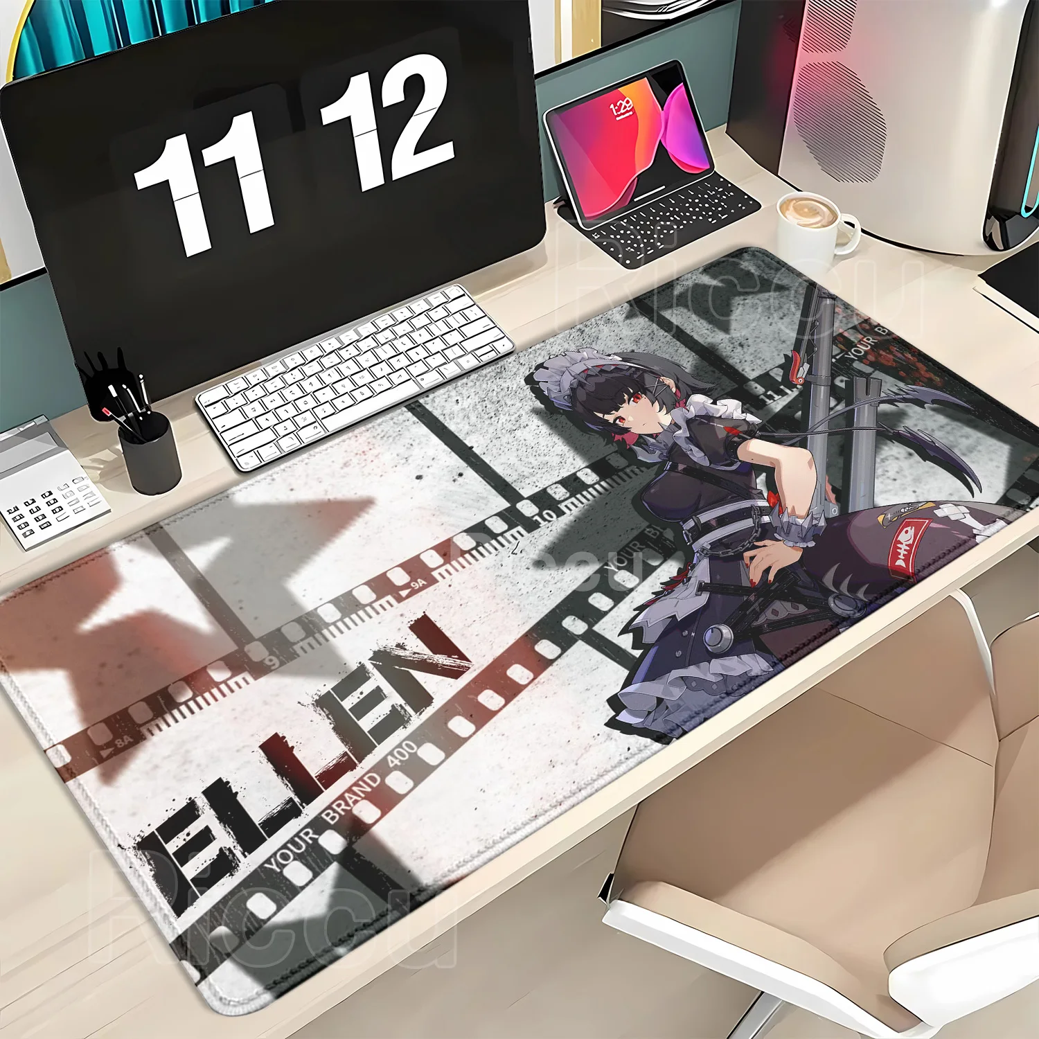Ellen Joe Hoshimi Miyabi Anime Girl Mouse Pad Zenless Zone Zero ZZZ Mousepad Laptop Nonslip Keyboard XXL Rubber overlock DeskMat