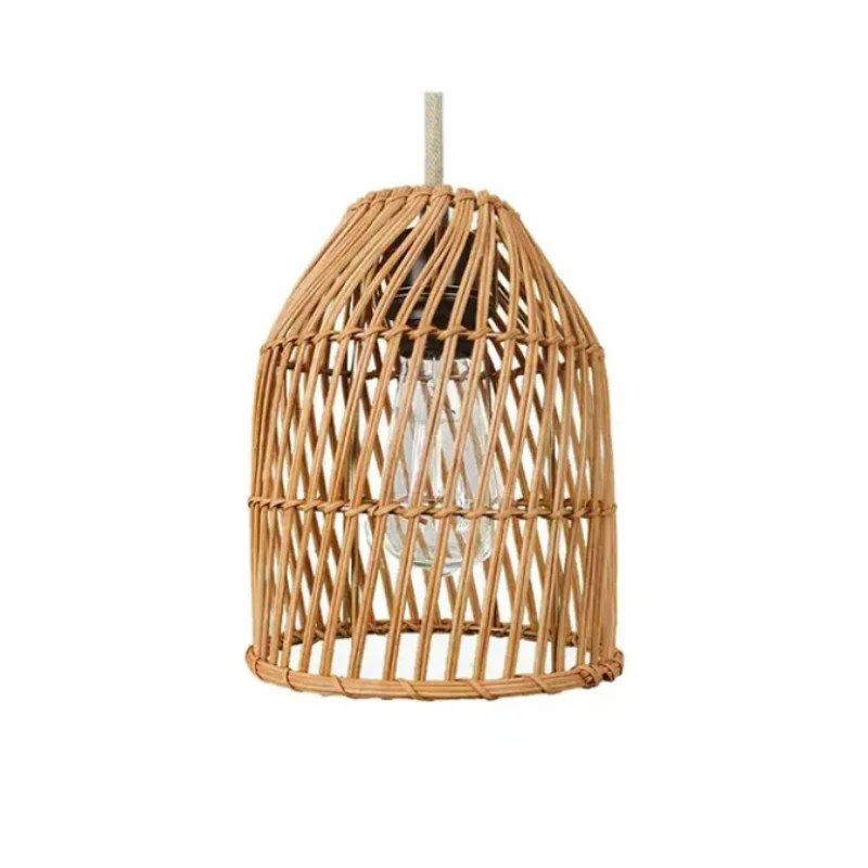 Bamboe Hanglamp Rotan Licht Handgeweven Kroonluchter Café Restaurant Verlichting Woonkamer Art Decor Hanglamp Indoor