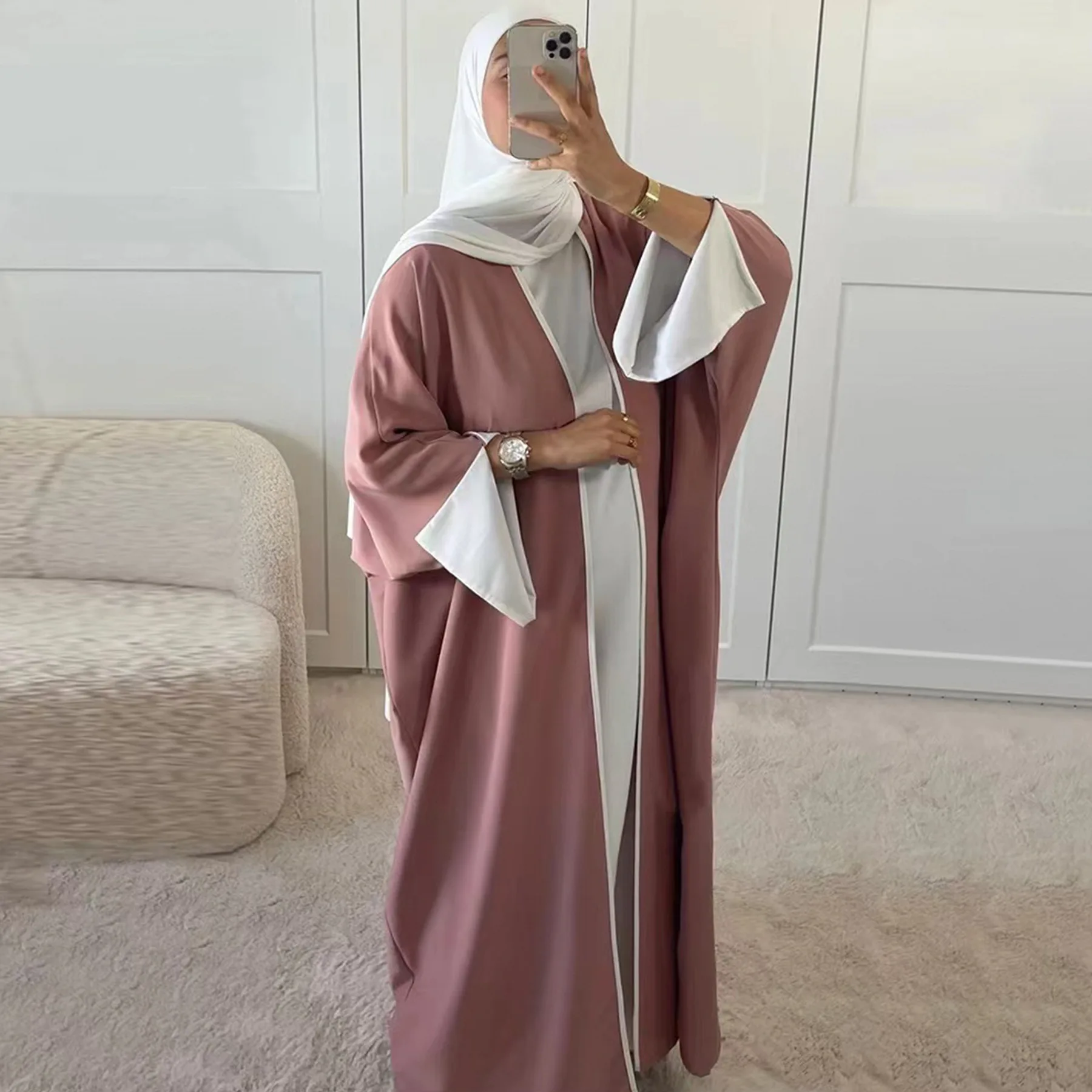 

Dubai Open Abaya Dubai Dress Muslim Woman Kimono Cardigan Jalabiya Ramadan Autumn Winter Modest Islam Clothes Kaftan Arab Robe