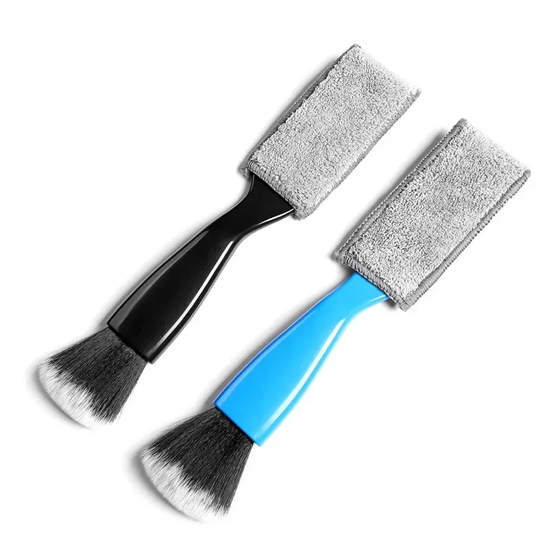 2PCS Car Cleaning Brush Dusting Remove Double Side For Air Conditioning Panel Gap Auto Wash Tools Car Meter Detailing Cleaner