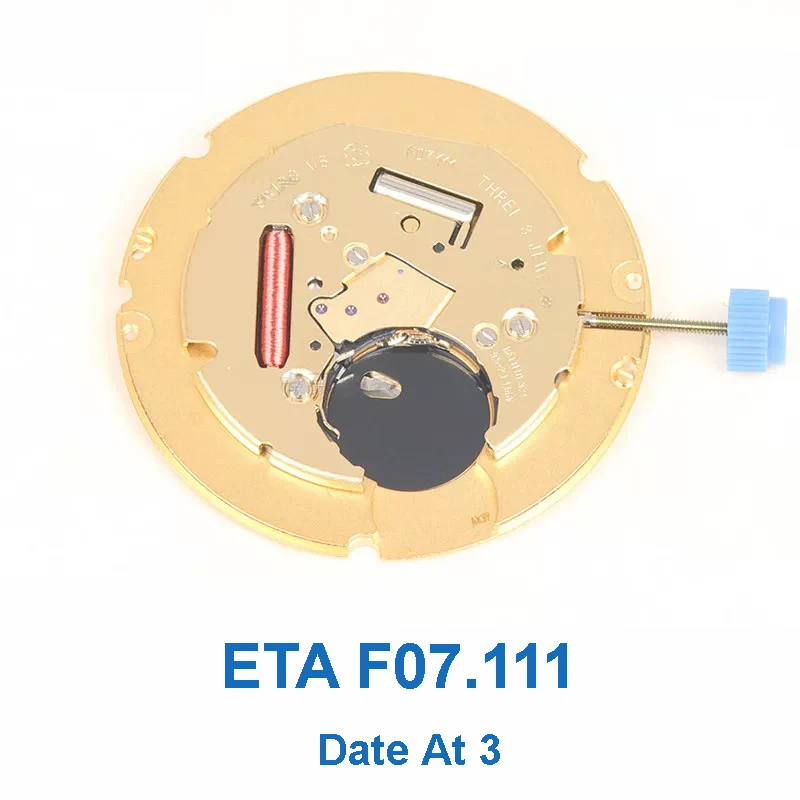 F07111 Jam Tangan Kuarsa Mekanis Pergerakan Kuarsa untuk ETA F07.111 Tanggal Pada Jam 3 Disk Presisi Tinggi
