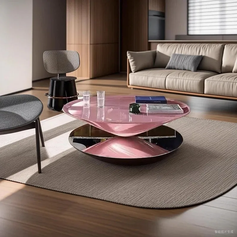 

Aesthetic Designer Coffee Table Fashion Standing Italian Minimalist Unique Interior Side Table Round Mesa Auxiliar Home Products