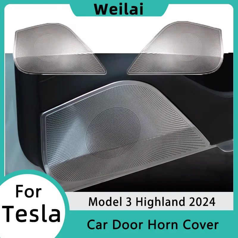 Copertura in corno per Tesla Model 3 Highland Door colonna anteriore tetto posteriore tronco altoparlante cornice Audio pannello Audio modifica