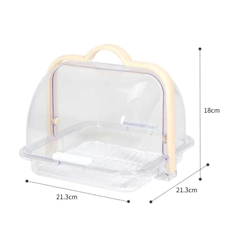 1pc Multi Purpose Transparent Storage Box Bread Tableware Spoon  Bin Portable Sealed Food Drain Rack Cleaning Box