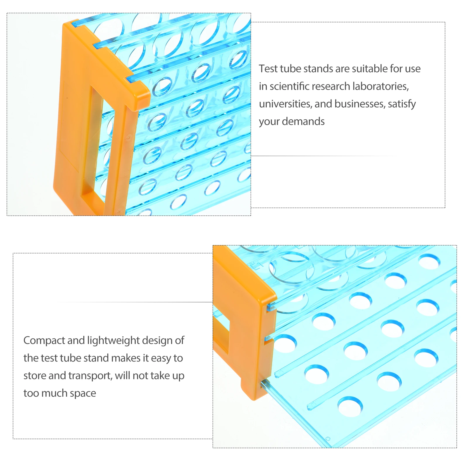 

Test Tube Rack Lab Racks Bottle Holder Display Stand for Laboratory Tubes Plastic