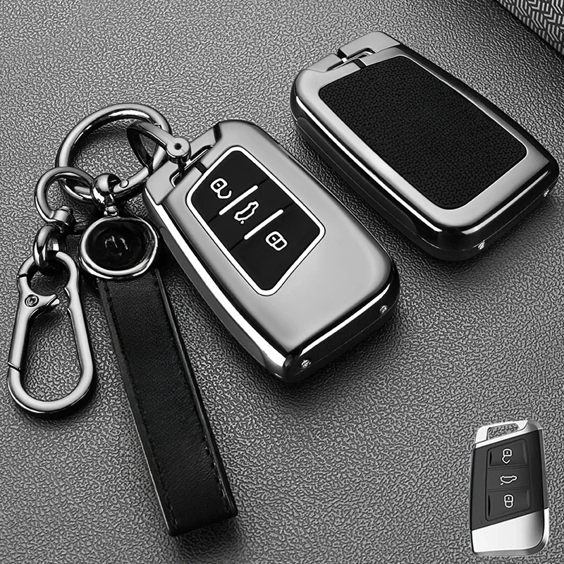 Metal zinc alloy Car Key Case Cover For VW Volkswagen Golf 8 MK8 Cupra Skoda Octavia A8 SEAT Leon MK4 2020 2021 Accessories