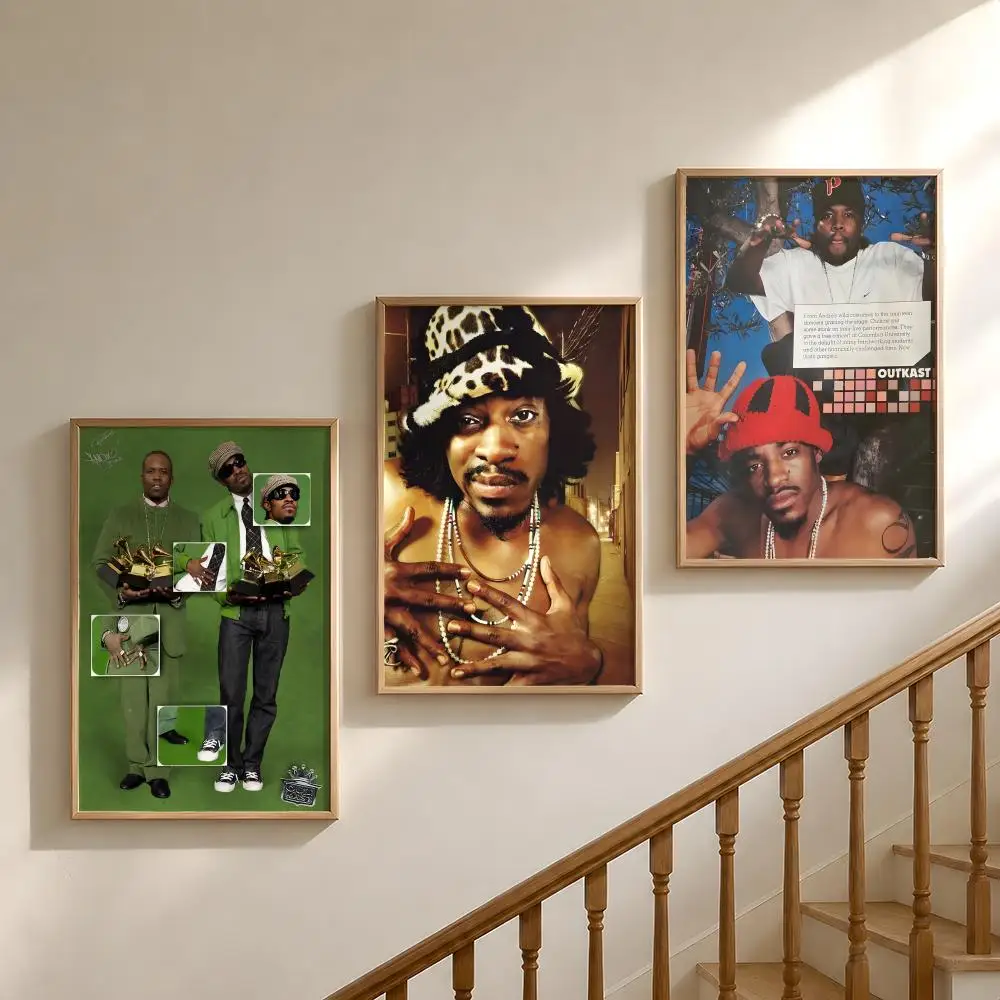 Band O-Outkast Andre 3000 Big Boi Poster Waterproof HD Modern Peel And Stick Wall Decor Bedroom Living Room Dorm Office