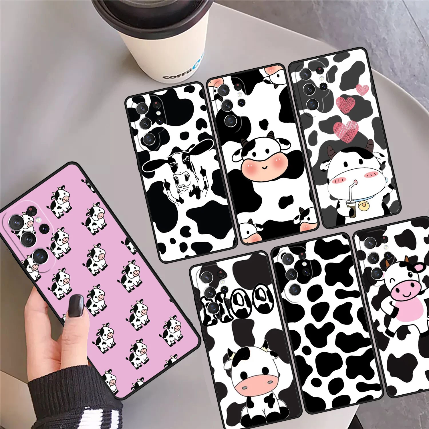 Dairy Cattle Cow Speckle Phone Case Cover For Samsung Galaxy S24 Ultra 23 S22 Plus S21 FE S20 S8 S9 S10 Note 10 Pro Note 20