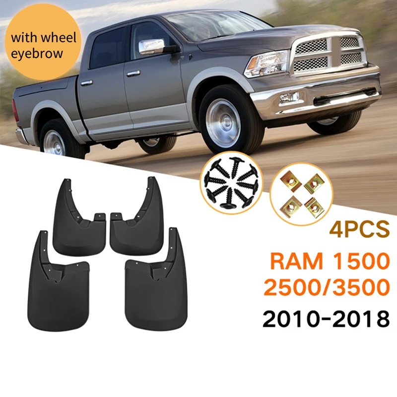 1Set Car Front Rear Mud Flaps Mudguards For Dodge Ram 1500 2500 3500 2010-2018 Accessories Mudguards Splash Mud Flaps