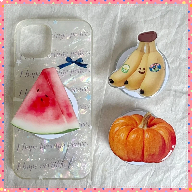 

Милый банановый арбуз для Magsafe, магнитный держатель для телефона Griptok, подставка, универсальное кольцо для телефона, ручка Tok для iPhone 15,