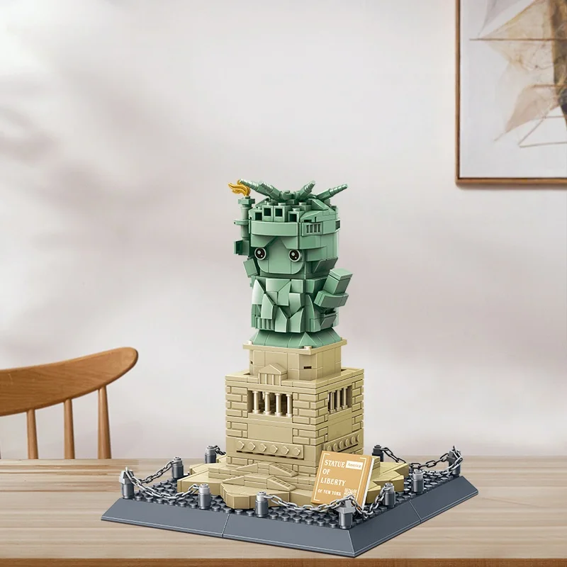 

OUZEY Symbolic Torch Monument, Micro Block Assembly Kit, Cute Architecture for Teens