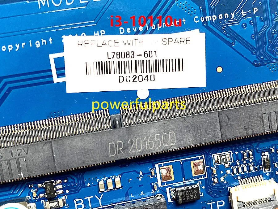 100% funcionando para HP ProBook 440 G7 450 G7 laptop placa-mãe L78083-601 DA0X8MMB6D0 I3-10110U CPU DDR4 testado ok