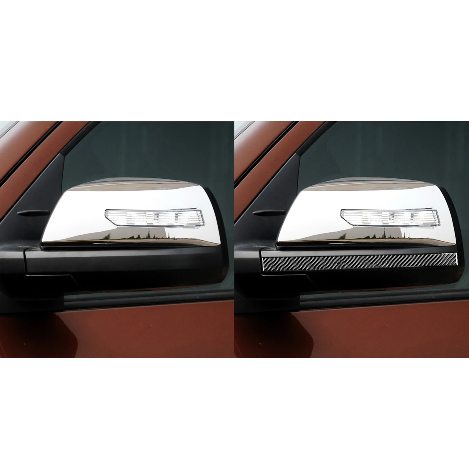 For Toyota Tundra 2014-2021 Real Carbon Fiber Stickers Rearview mirror anti-scratch panel Car Accessories Exterior decorative