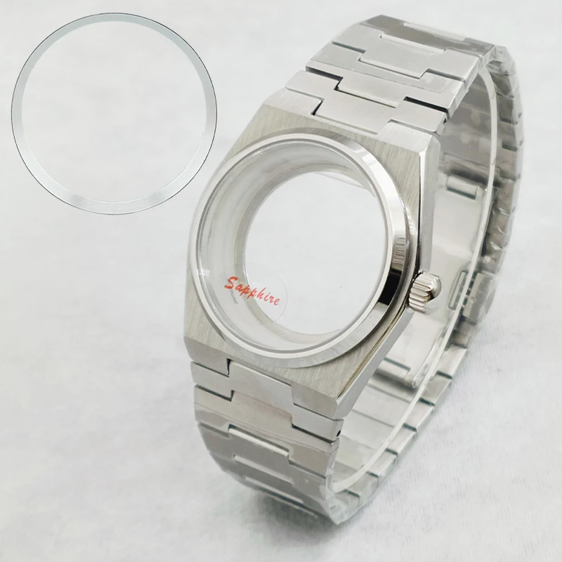 PRX Super Player 40 мм серебряный ремешок + сапфировое стекло подходит для NH35 NH36 4R35 4R36 7S комплект корпуса часов с механизмом Переоборудование Замена