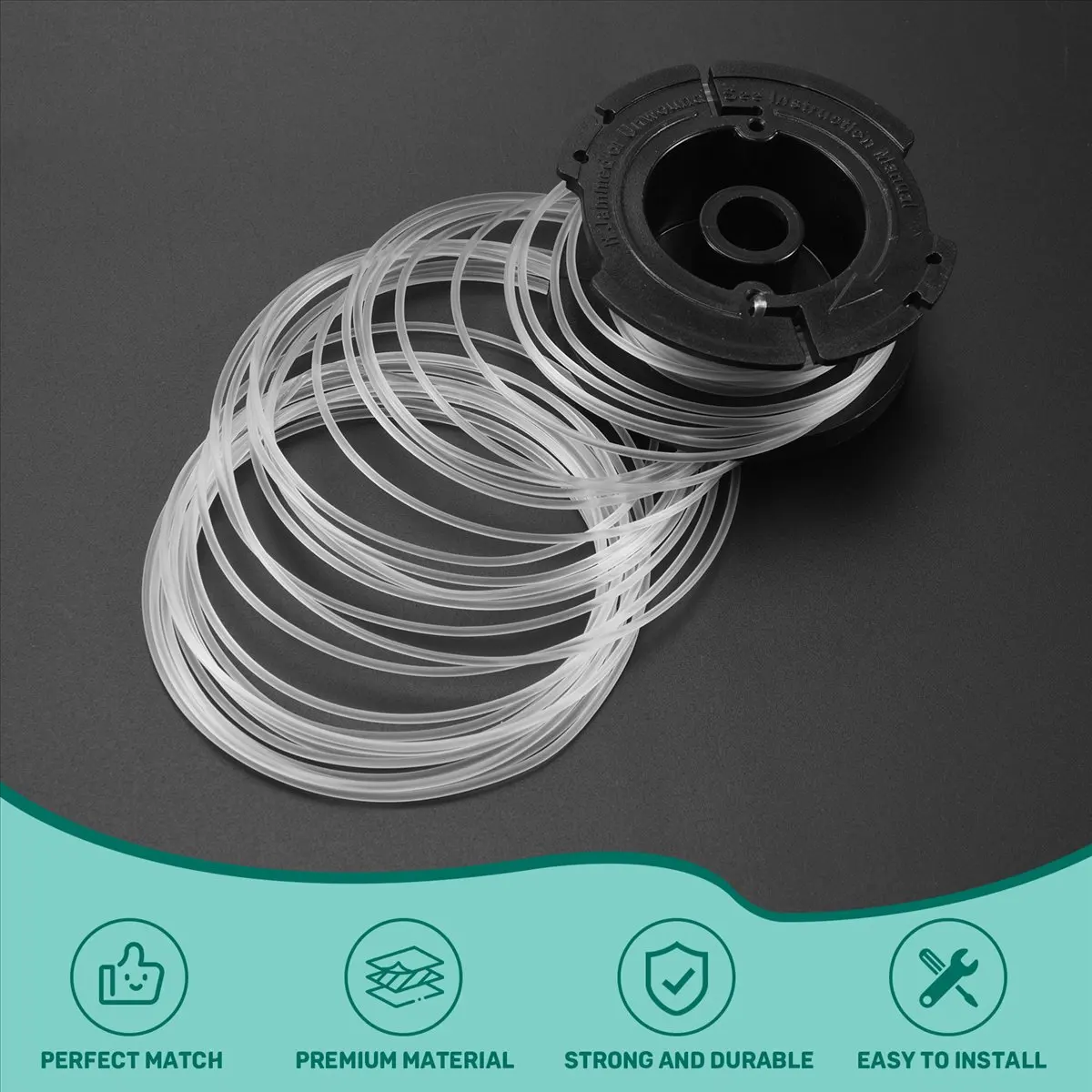 newyear828 4 Pcs Line String Trimmer Multifunctional Autofeed Weed Grass Trimmer Replacement Spool for BLACK+ AF-100-3ZP