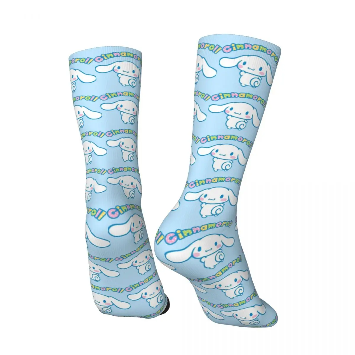 Cute Cinnamoroll Men's Socks Retro Harajuku Sanrio Cinnamoroll Street Style Novelty Casual Crew Sock