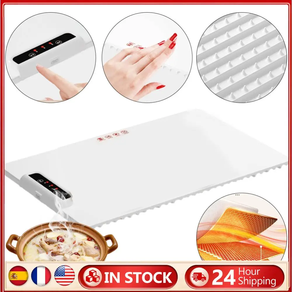 

Electric Warming Tray with Adjustable Temperature Folding Warming Placemat Silicone Fast Heating for Parties Family Gatherings