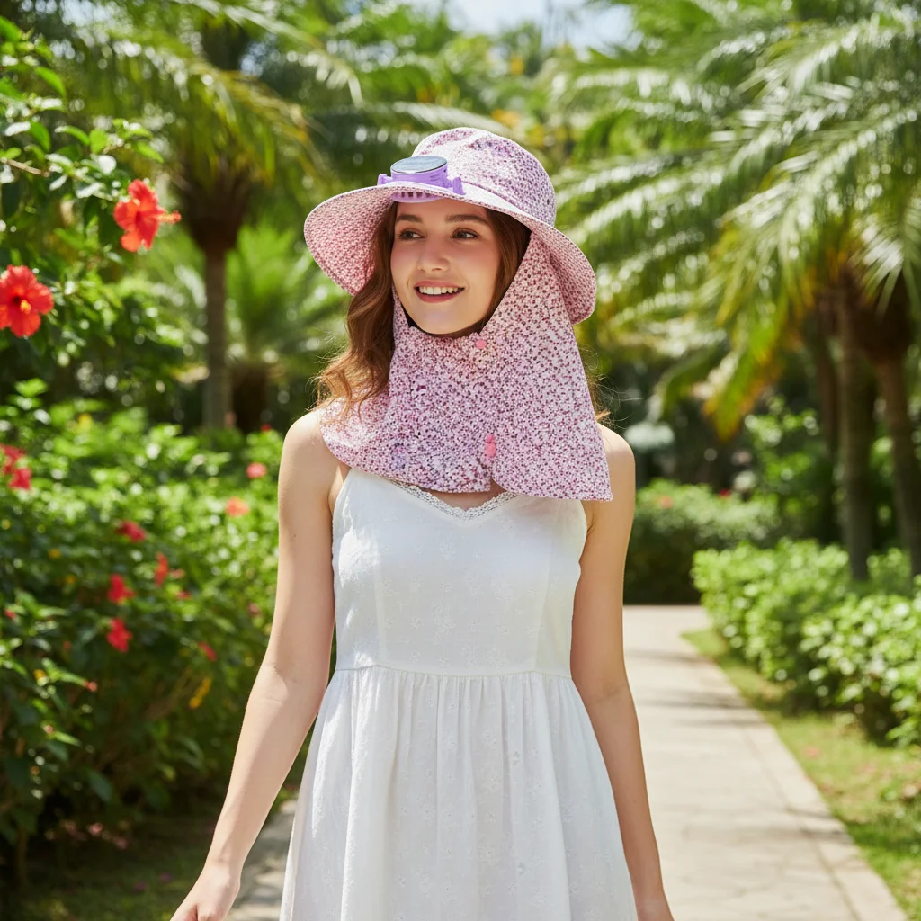 New Door Fan Anti-UV Solar Fan Cap USB Charging Breathable Sun Cap Long Sun Shield 300MA Current Fisherman Hat Sun Protection