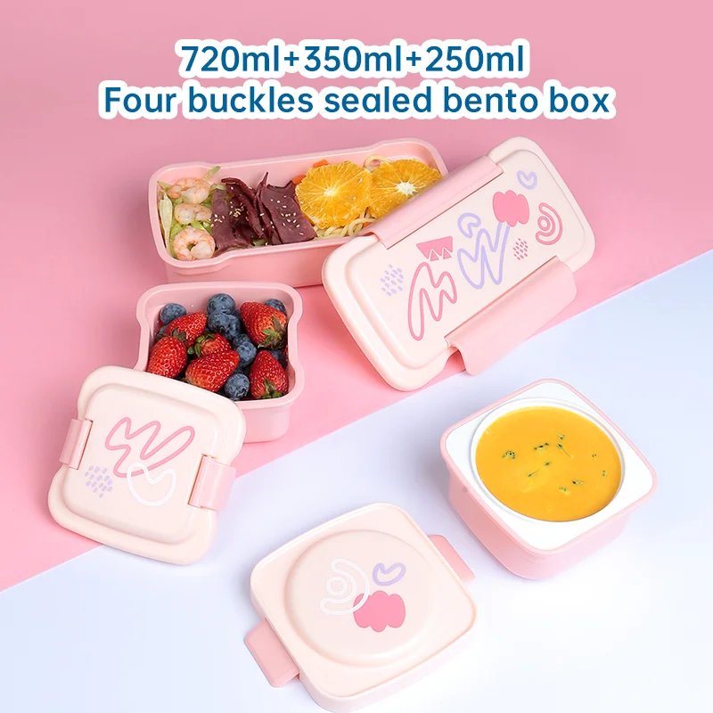 

Kids Sealed Lunch Box set Bento Box Soup Cup