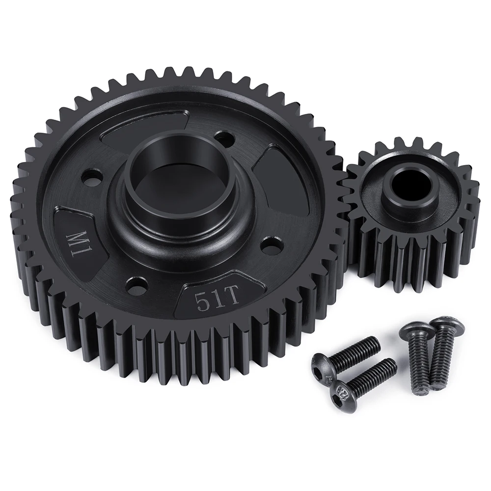 AXSPEED Steel Centre Differential 51T Output Gear and 20T Input Gear for 1/6 XRT 1/5 X-MAXX 8S Monster Truck Accessories