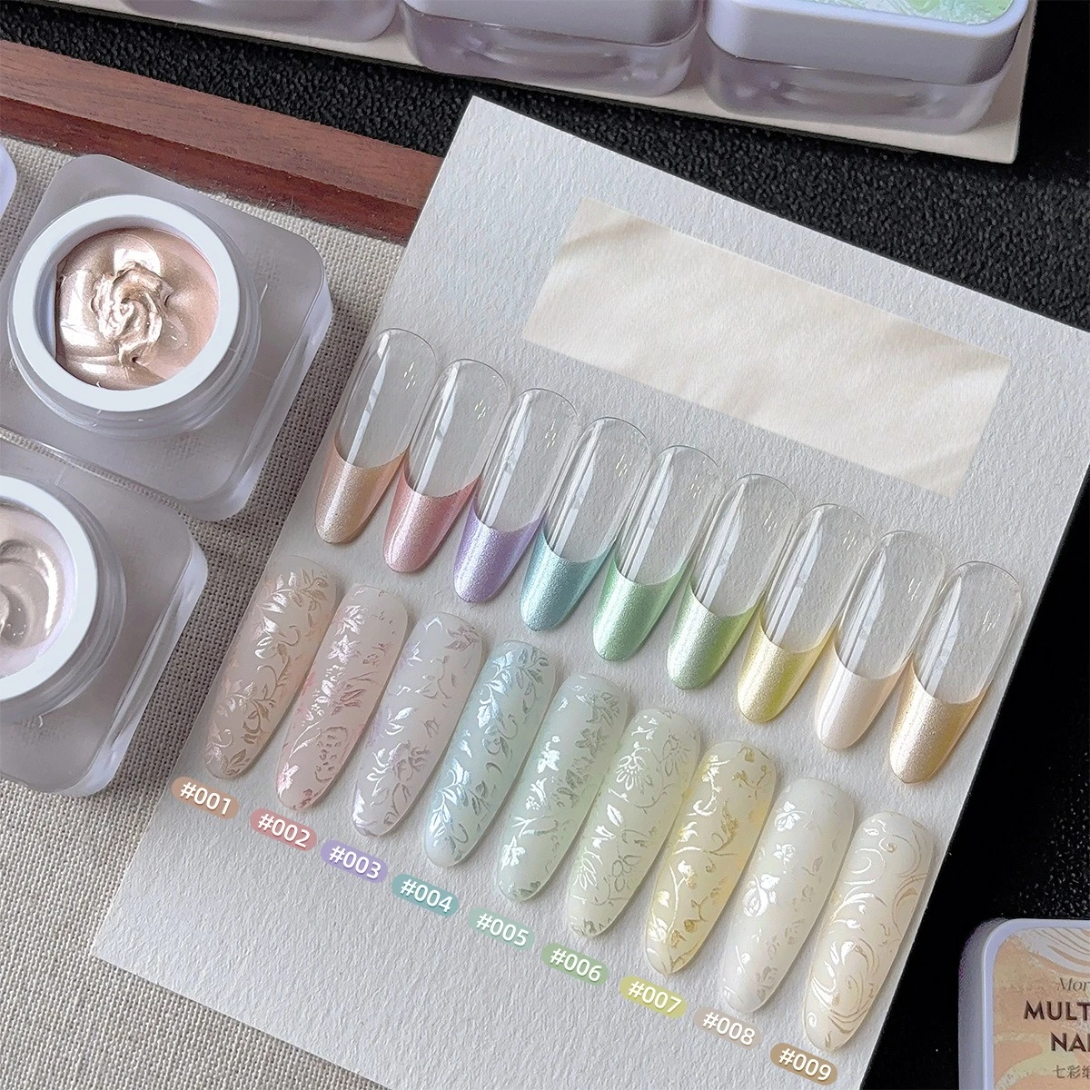 9 ألوان مسمار الفن الساتان ضوء الربت الغراء مزورة ضوء الجاكار عالية التشبع التدرج مسمار البولندية هلام الورنيش للتقليم #5