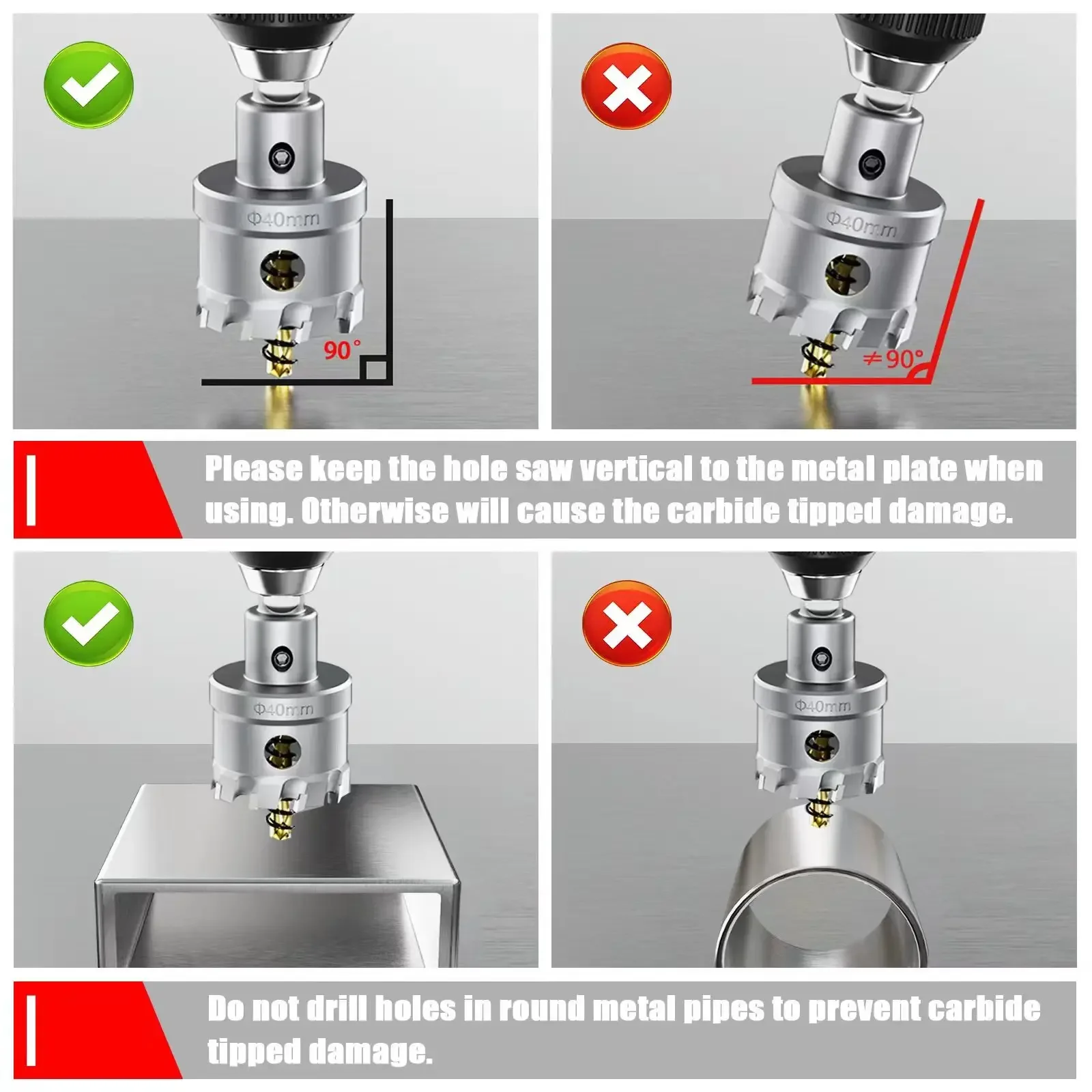 Imagem -06 - Vearter-carbide Tct Hole Saw Kit Bits Piloto para Hard Metal Aço Inoxidável Cobre Ferro Liga de Alumínio Pcs