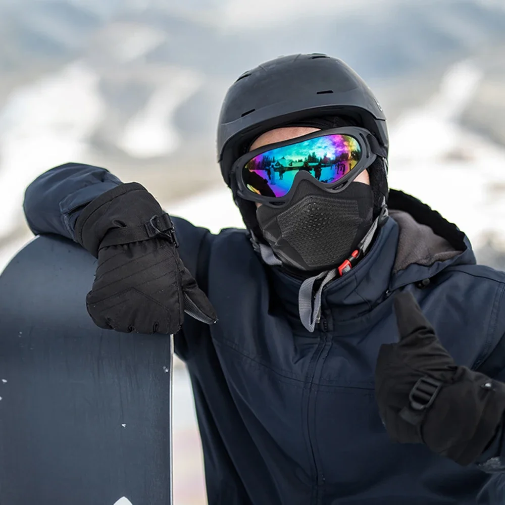 Unisex Warm Ski Mask Elastic Breathable Half Face Mask Scarf Outdoor Sports Running Hiking Fishing Cycling Mask Motorcycle Mask