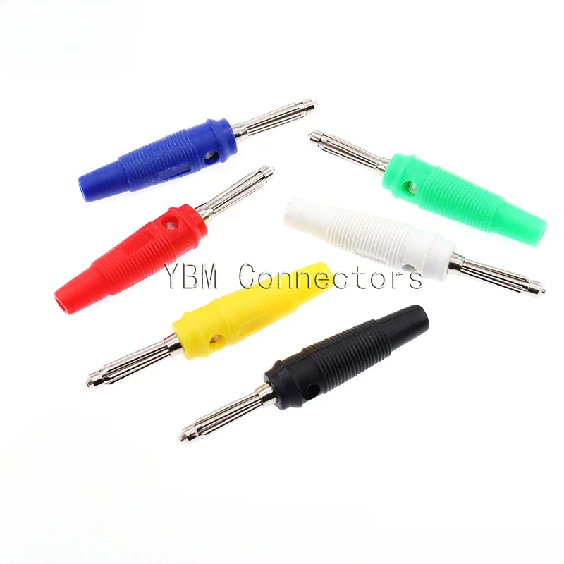 5PCS 4mm Banana Plugs Connector Solderless video Musical Speaker Stackable Cable Wire Pin Banana Plug Connectors Red Black blue