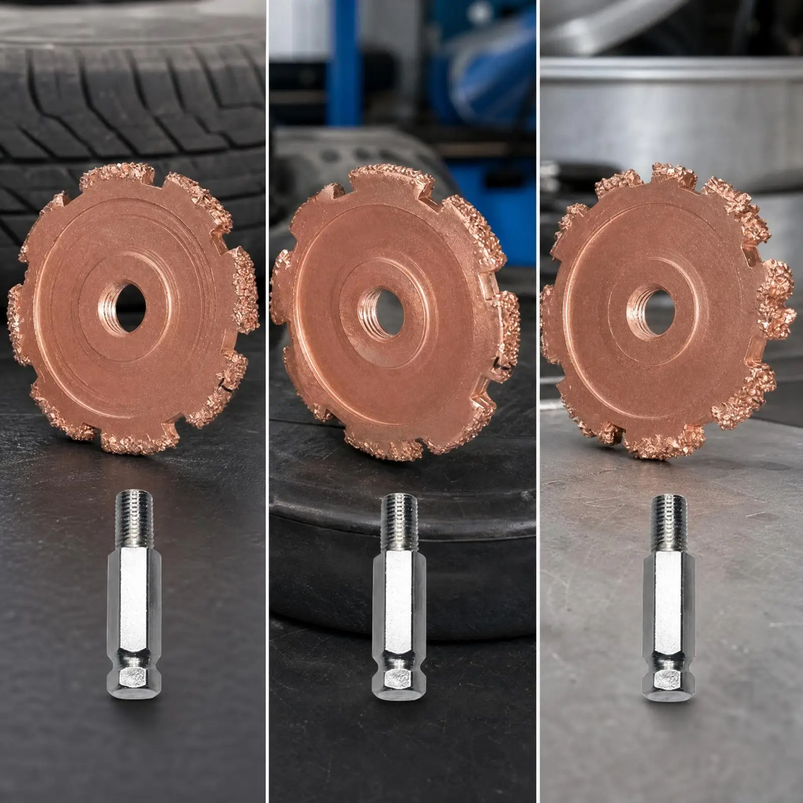 Tungsten Carbide Tire Repair Polishing Wheel 50mm Grinding Head with Rod for Rubber Buffing Sidewall Tool