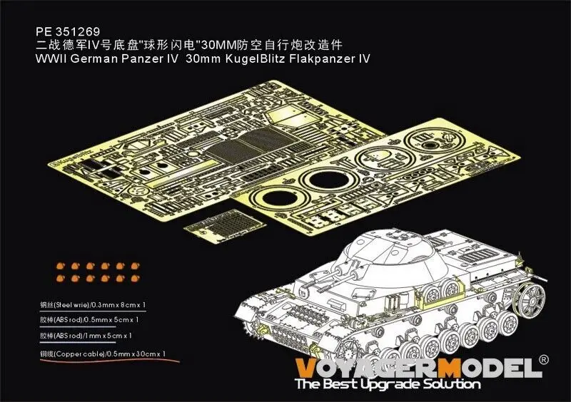 Voyager PE351269 1/35 German Panzer IV 30mm KugelBlitz Flakpanzer IV Detail Set