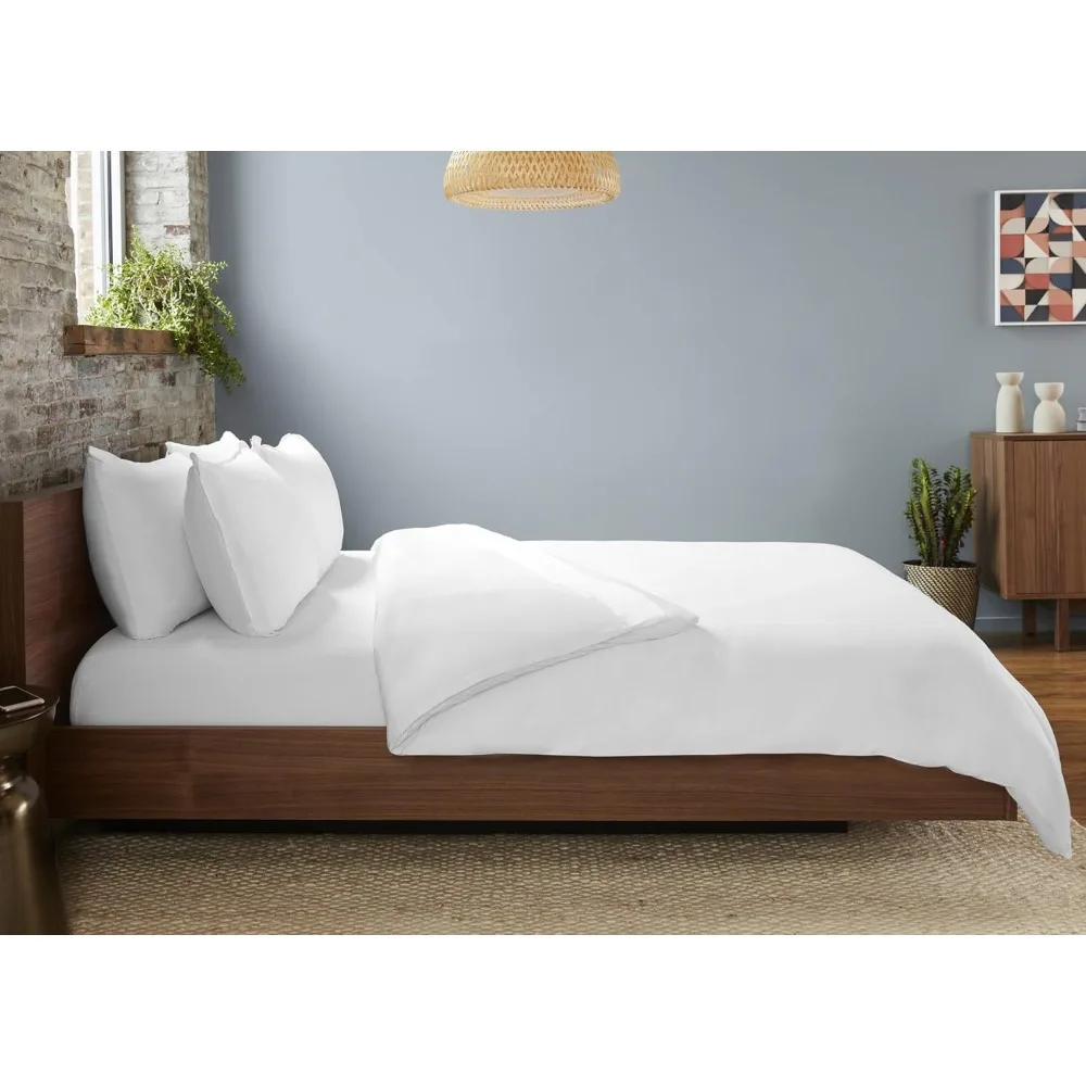 

Ultra-Soft Fabric Cooling and Breathes Better Than Traditional Cotton - Bright White Bed Linen Comforter Sets freight Free