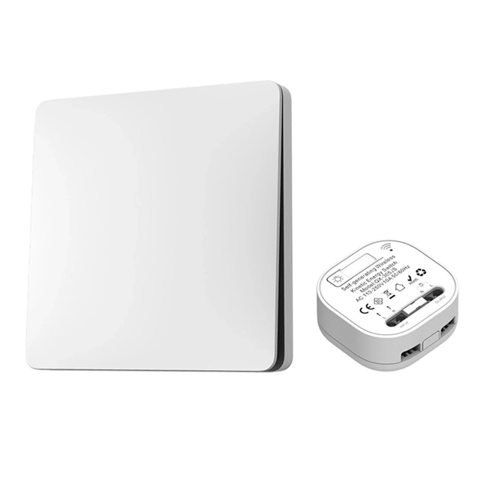 Wall Switch Light Switch Battery-Free IP44 Waterproof Remote Control Self-Powered Wireless Household Living Room