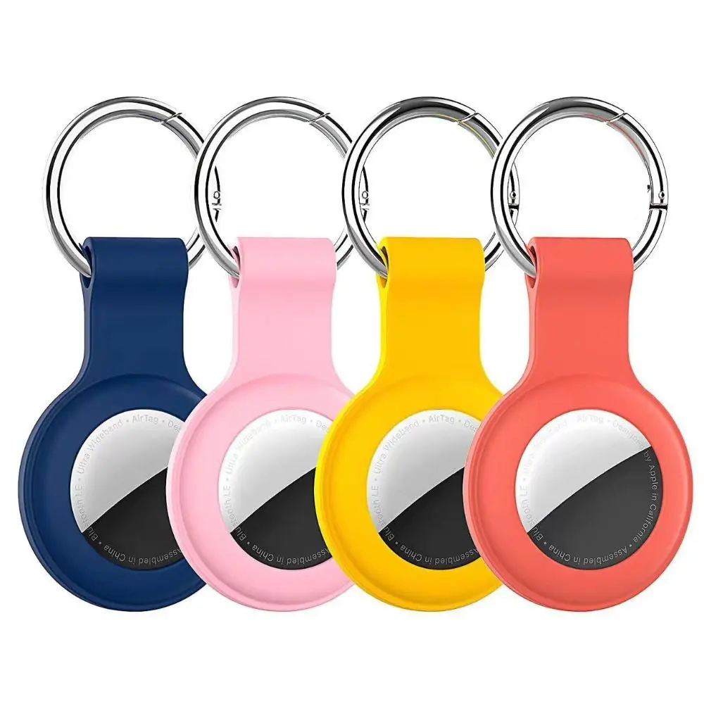 Keychain Protective Case Premium Shock-proof Full Protection Protective Cover Silicone Anti-lost Tracker Device for Apple AirTag